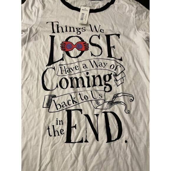 NWT Harry Potter T Shirt L Women White Black I Solemnly Swear Graphic Boxlunch - Picture 3 of 5